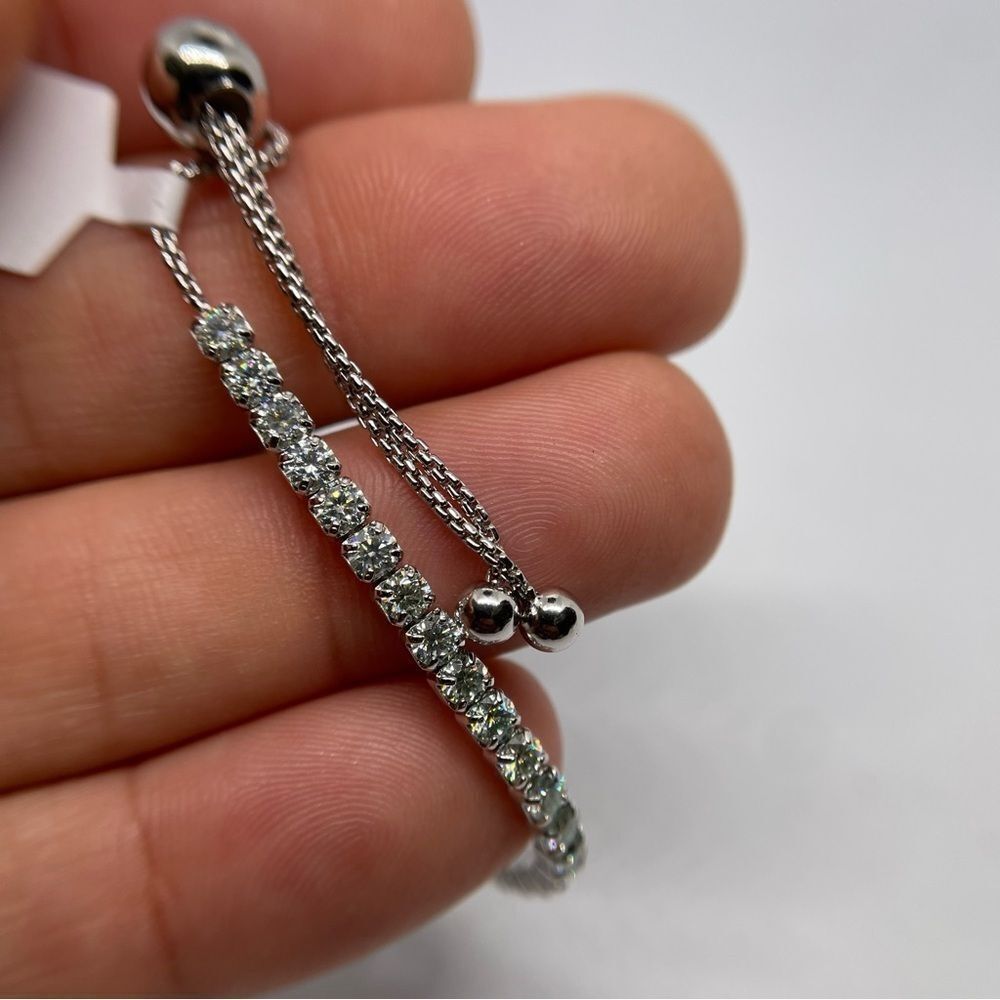 Beautiful Moissanite Tennis Bracelet 4.4 Carats 3mm 925 18k adjustable slider